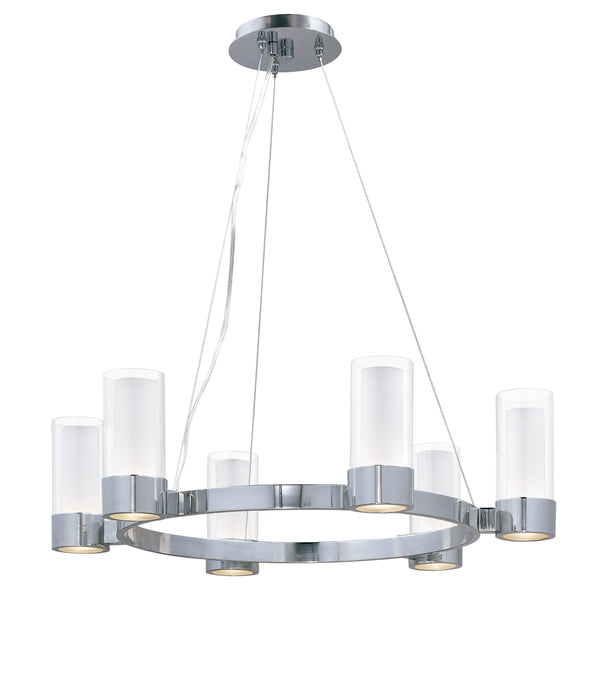 Maxim Silo 6-Light Chandelier Model: 23077CLFTPC