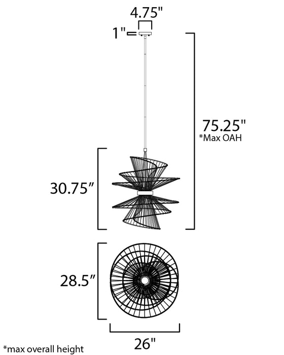 Maxim Zeta Large LED Pendant Model: 24176NAB