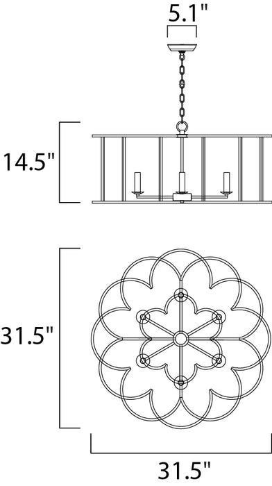 Maxim Helix 6-Light Chandelier Model: 24735BZF