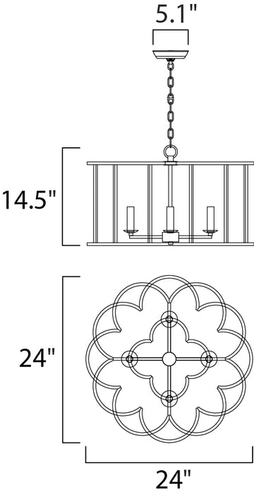 Maxim Helix 4-Light Chandelier Model: 24736BZF