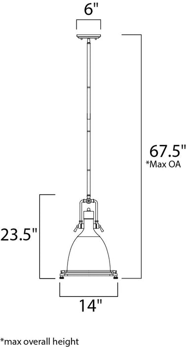 Maxim Hi-Bay 1-Light Pendant Model: 25116SWSN