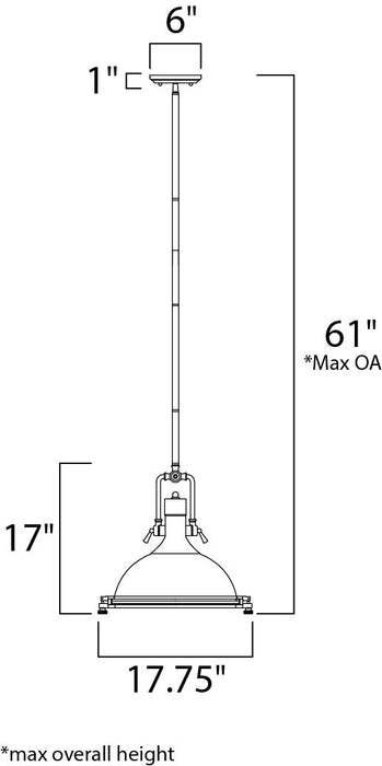 Maxim Hi-Bay 1-Light Pendant Model: 25117SWSN