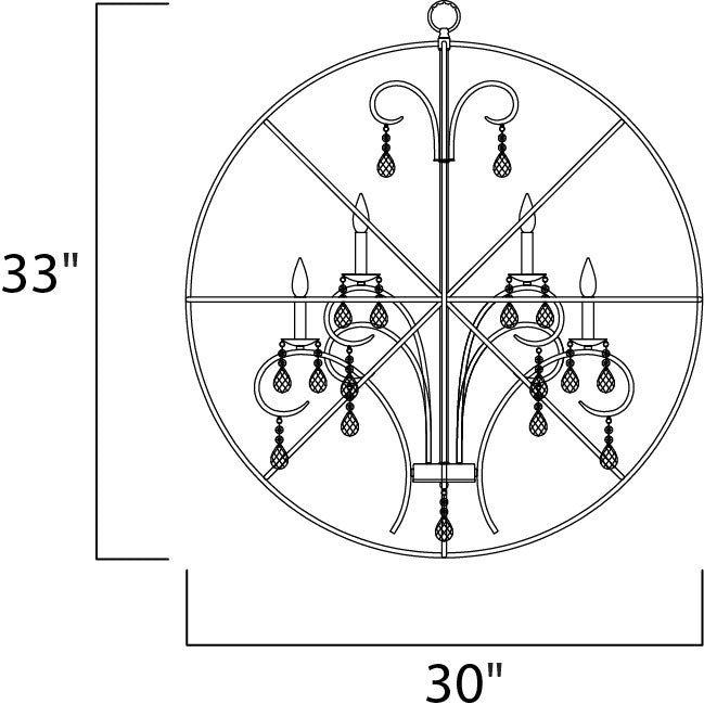 Maxim Orbit 9-Light Pendant Model: 25145ARPN