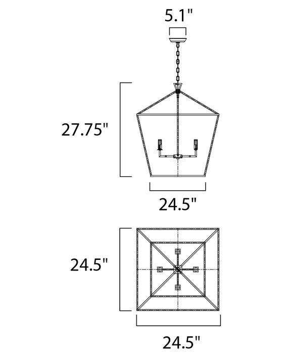 Maxim Abode 4-Light Chandelier Model: 25155GLTXB