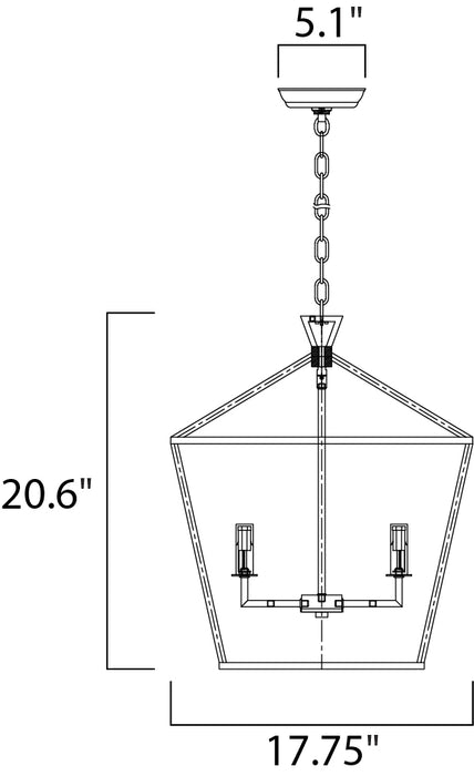 Maxim Abode 4-Light Chandelier Model: 25156GLTXB