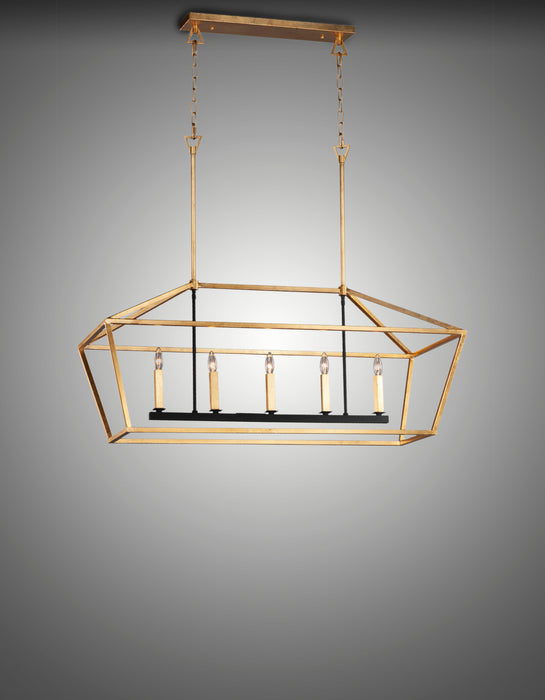 Maxim Abode 5-Light Linear Chandelier Model: 25157GLTXB