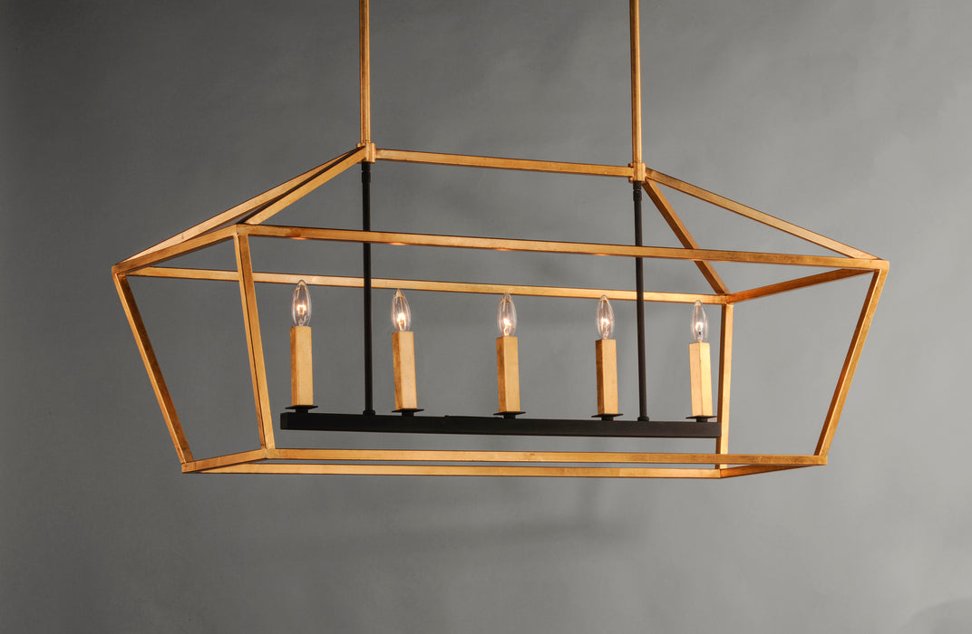 Maxim Abode 5-Light Linear Chandelier Model: 25157GLTXB