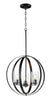 Maxim Sentinel 3-Light Pendant Model: 25254CLBK