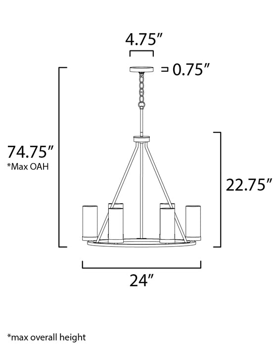 Maxim Sentinel 6-Light Chandelier Model: 25255CLBK