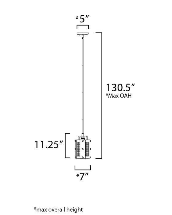 Maxim Outland 1-Light Mini Pendant Model: 25261BWWZ