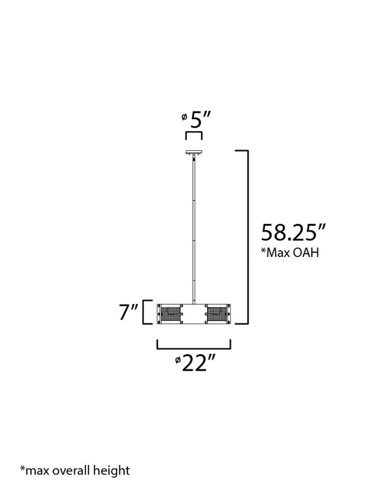 Maxim Outland 4-Light Pendant / Semi-Flush Mount Model: 25264BWWZ