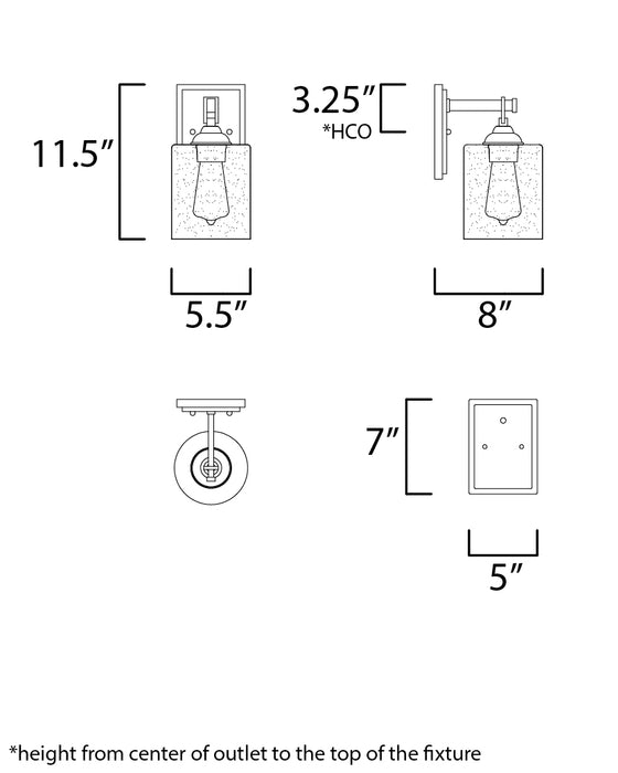 Maxim Stonehenge 1-Light Wall Sconce Model: 25271SSBZ