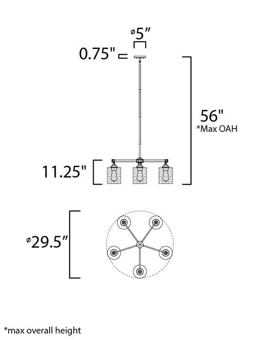 Maxim Stonehenge 5-Light Chandelier Model: 25275SSBZ