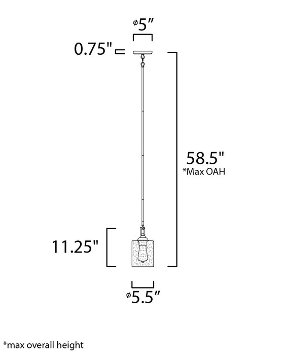 Maxim Stonehenge 1-Light Pendant Model: 25279SSBZ