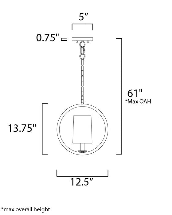 Maxim Meridian 1-Light Mini-Pendant/Semi Flush Mount Model: 25292OFNAB