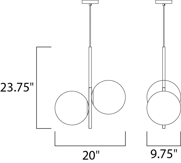 Maxim Vesper 2-Light Pendant Model: 26035SWSBRBK