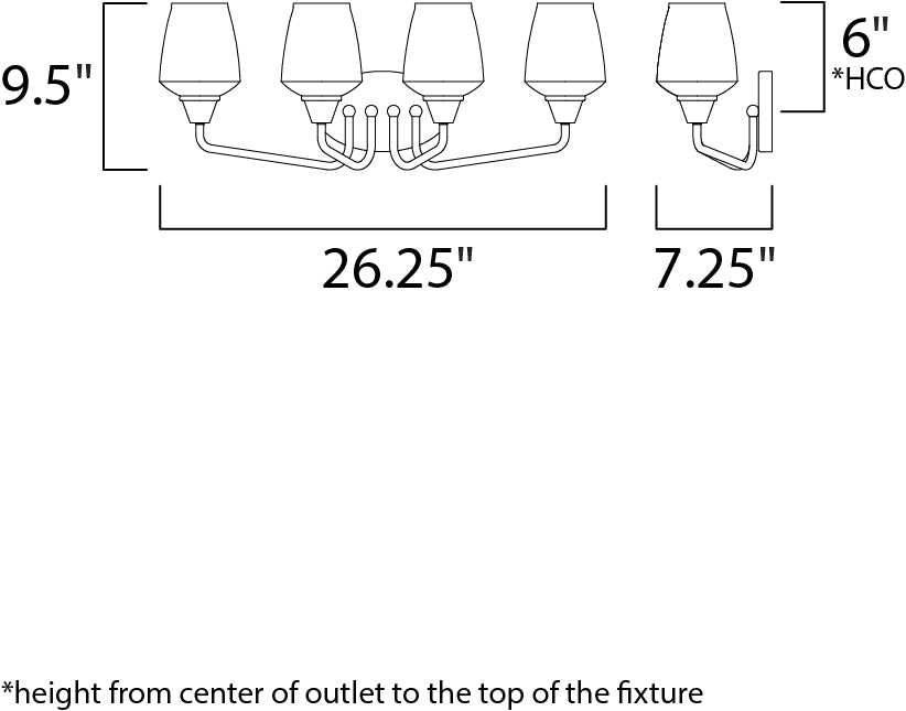 Maxim Goblet 4-Light Bath Vanity Model: 26123CLBKSN