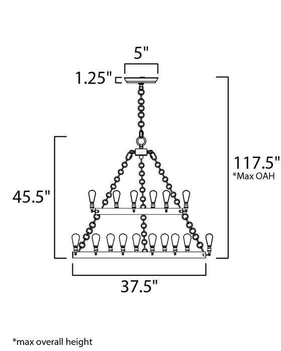 Maxim Noble 16-Light Chandelier w/Bulbs Model: 26277BKNAB/BUI