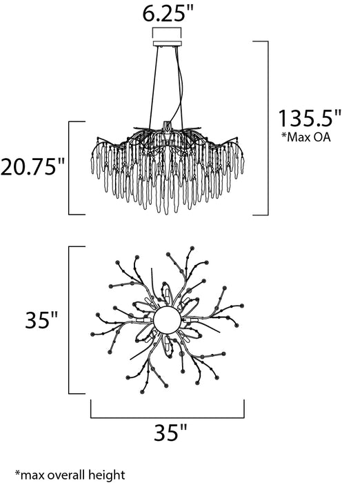 Maxim Willow 8-Light Chandelier Model: 26284ICSG