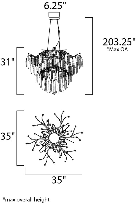 Maxim Willow 12-Light Chandelier Model: 26288ICSG