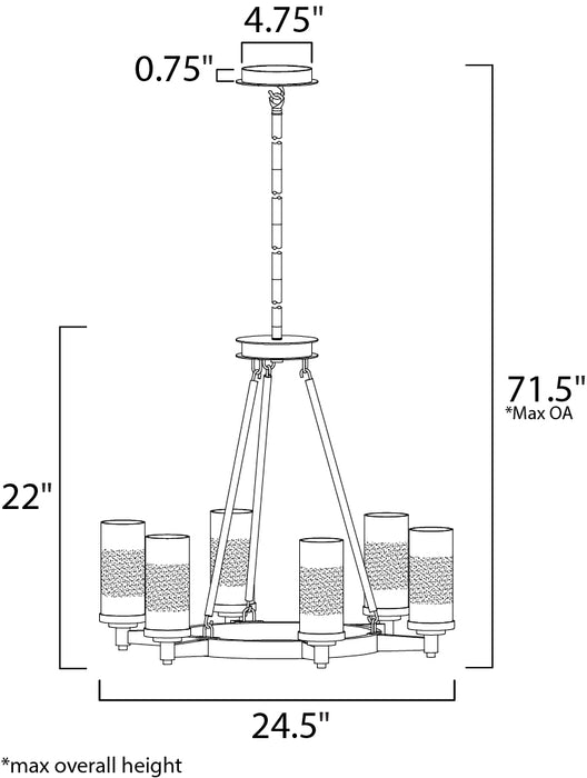 Maxim Crescendo 6-Light Chandelier Model: 26326CLFTOI