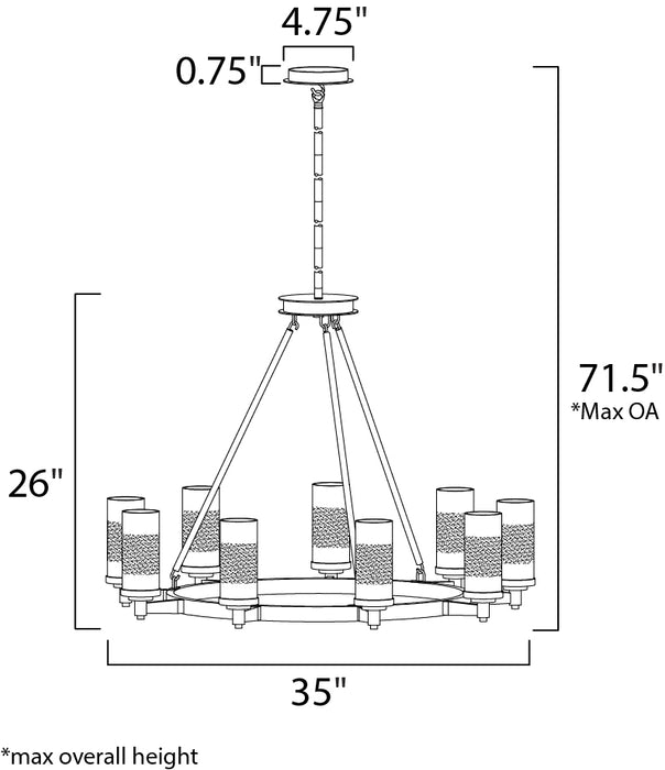 Maxim Crescendo 9-Light Chandelier Model: 26327CLFTSN