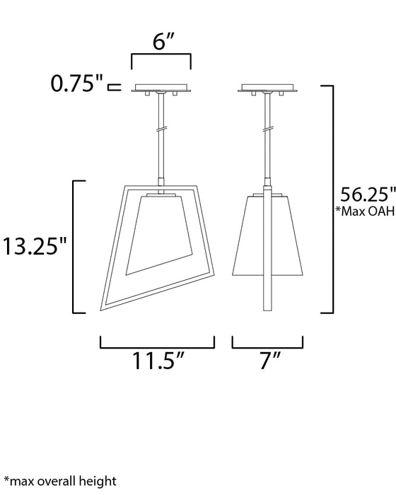 Maxim Oblique 1-Light Pendant Model: 26351SWGLDBK