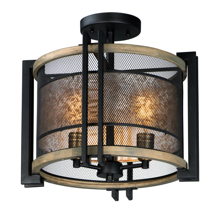 Maxim Boundry 3-Light Flush Mount Model: 27560BKBWAB