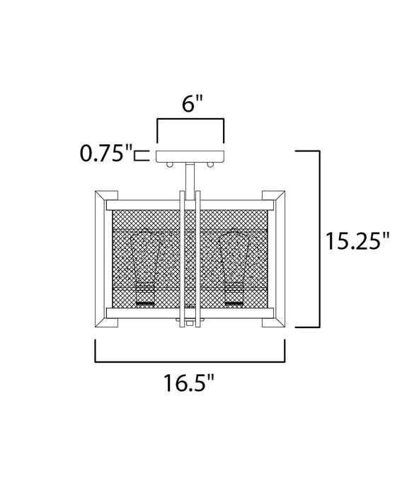 Maxim Boundry 3-Light Flush Mount Model: 27560BKBWAB