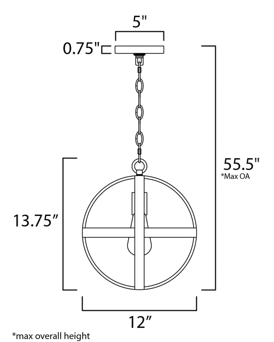 Maxim Compass Single Pendant Model: 27571APBK