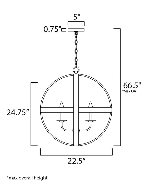 Maxim Compass 4-light Pendant Model: 27574BWBK