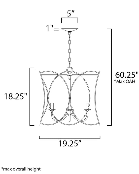 Maxim Trellis 4-Light Chandelier Model: 27594WWT