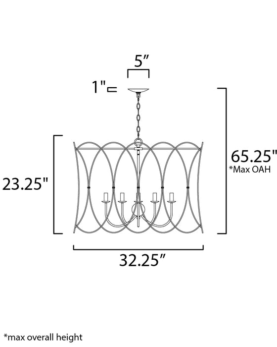 Maxim Trellis 5-Light Chandelier Model: 27596WWT