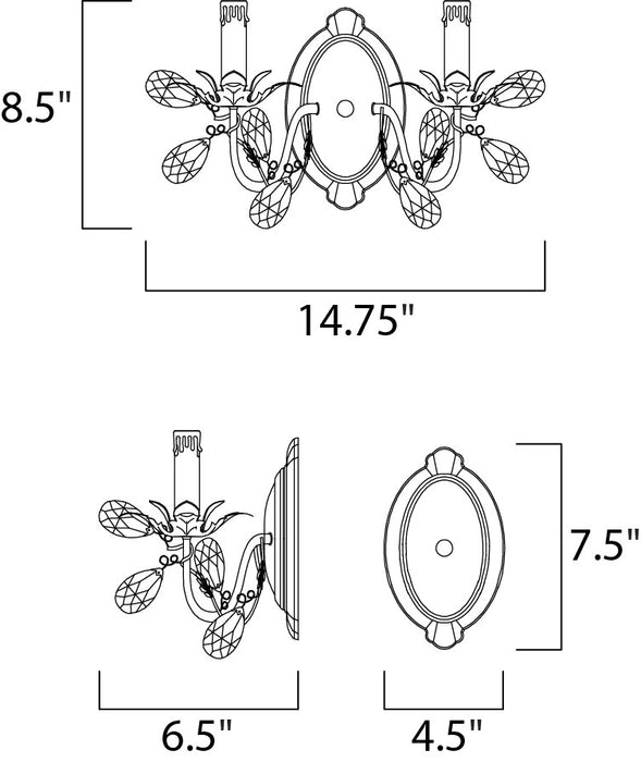 Maxim Elegante 2-Light Wall Sconce Model: 2857EG