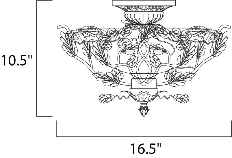 Maxim Elegante 3-Light Semi-Flush Mount Model: 2859OI