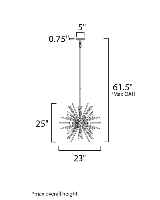 Maxim Polaris 12-Light Pendant Model: 28664CLSBR