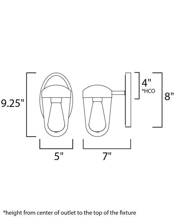 Maxim Lido 1-Light Outdoor Wall Sconce Model: 30011CDAPBK