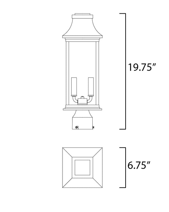 Maxim Vicksburg 2-Light Outdoor Post Mount Model: 30020CLBK