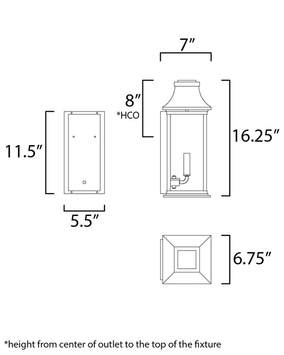 Maxim Vicksburg 2-Light Outdoor Pocket Wall Sconce Model: 30025CLBK