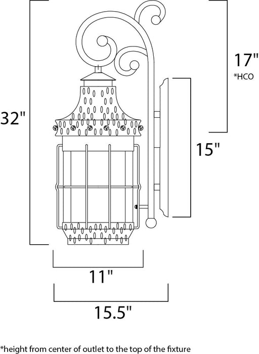 Maxim Nantucket 4-Light Outdoor Wall Lantern Model: 30085CDCF