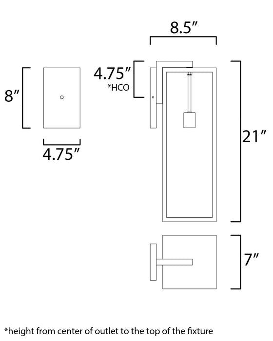 Maxim Catalina 1-Light Large Outdoor Wall Sconce Model: 30094CLDBZ