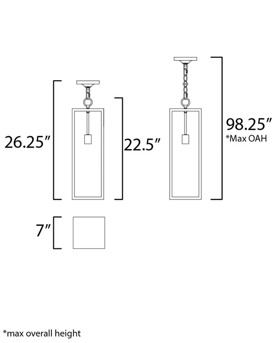 Maxim Catalina 1-Light Outdoor Hanging Lantern Model: 30097CLDBZ