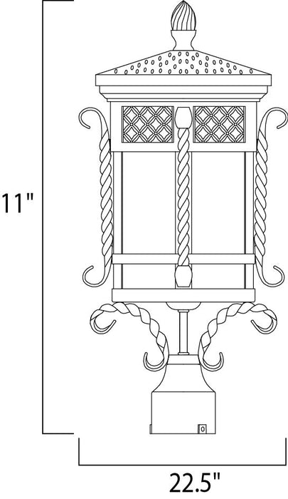 Maxim Scottsdale 3-Light Outdoor Pole/Post Lantern Model: 30120CDCF