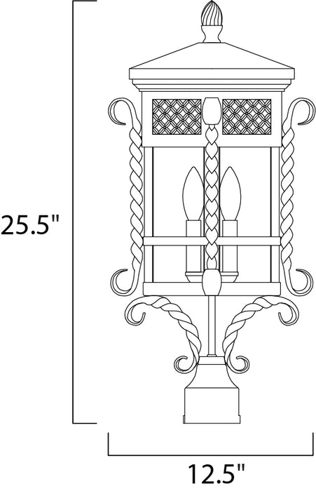 Maxim Scottsdale 3-Light Outdoor Pole/Post Lantern Model: 30121CDCF