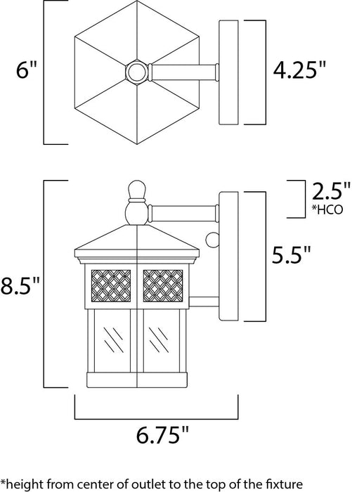 Maxim Scottsdale 1-Light Outdoor Wall Lantern Model: 30122CDCF