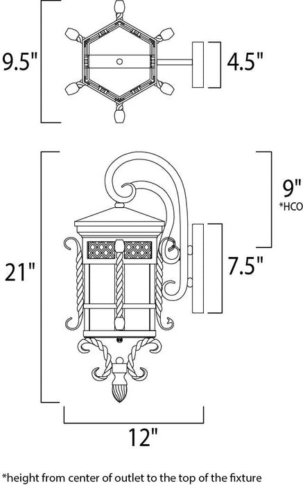 Maxim Scottsdale 1-Light Outdoor Wall Lantern Model: 30123CDCF