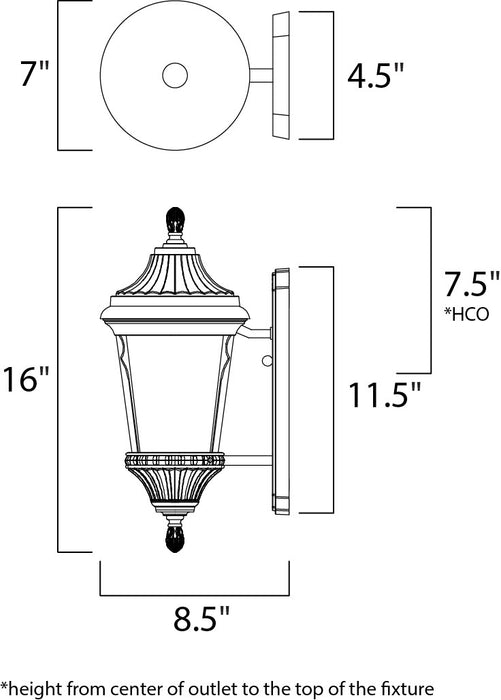 Maxim Odessa Cast 1-Light Outdoor Wall Lantern Model: 3013LTES