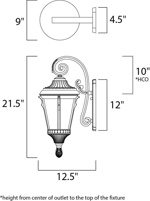 Maxim Odessa Cast 1-Light Outdoor Wall Lantern Model: 3014LTES