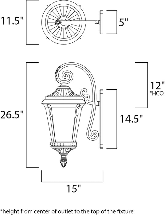 Maxim Odessa Cast 1-Light Outdoor Wall Lantern Model: 3015LTES