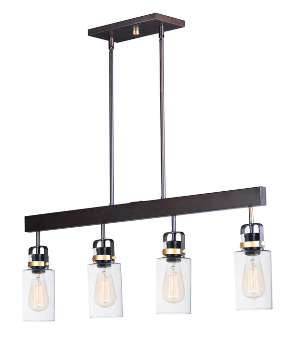 Maxim Magnolia 4-Light Linear Pendant Model: 30176CLBZGLD